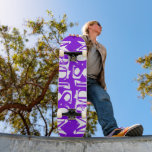 Add Your Own Custom Name Personalized Purple Skateboard<br><div class="desc">Add Your Own Custom Name Personalized Skateboard features your personalized name in modern white typography on a simple purple background. Personalize by editing the text in the text box provided. Give a custom made gift, personalized skateboard to your favorite skateboarder for Christmas, birthday or your BFF. Designed by ©Evco Studio...</div>