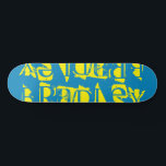Add Your Own Custom Name Personalized Yellow Blue Skateboard<br><div class="desc">Add Your Own Custom Name Personalized Skateboard features your personalized name in modern yellow typography on a simple blue background. Personalize by editing the text in the text box provided. Give a custom made gift, personalized skateboard to your favorite skateboarder for Christmas, birthday or your BFF. Designed by ©Evco Studio...</div>