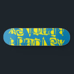 Add Your Own Custom Name Personalized Yellow Blue Skateboard<br><div class="desc">Add Your Own Custom Name Personalized Skateboard features your personalized name in modern yellow typography on a simple blue background. Personalize by editing the text in the text box provided. Give a custom made gift, personalized skateboard to your favorite skateboarder for Christmas, birthday or your BFF. Designed by ©Evco Studio...</div>