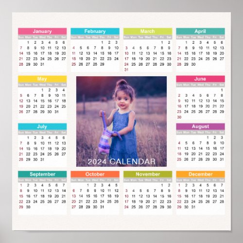 Add Your Own Custom Photo 2024 Calendar  Poster