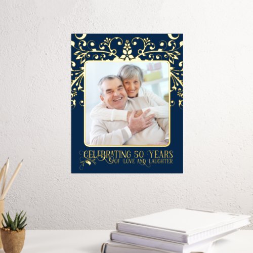 Add Your Own Custom Photo 50th Wedding Anniversary Foil Prints