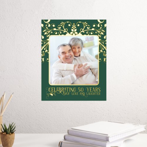 Add Your Own Custom Photo 50th Wedding Anniversary Foil Prints
