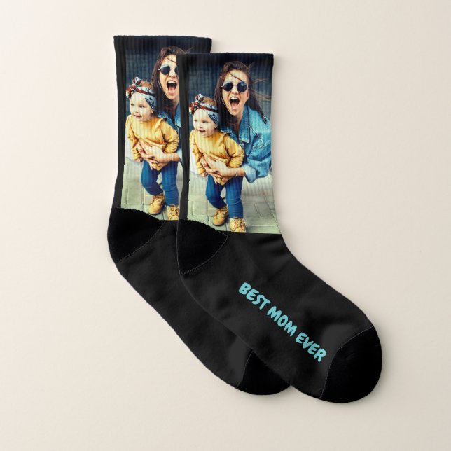 Add your own custom photo and text socks (Pair)