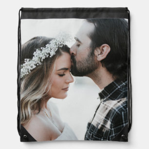 Add Your Own Custom Photo Double Sided  Drawstring Bag
