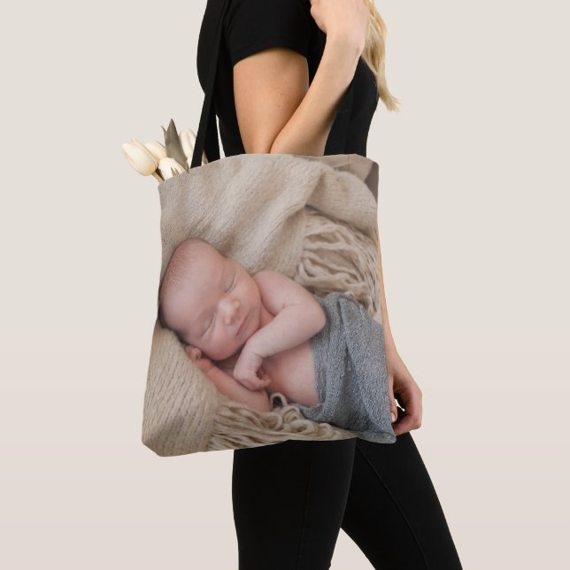 Add your own custom photo front and back tote bag (Close Up)
