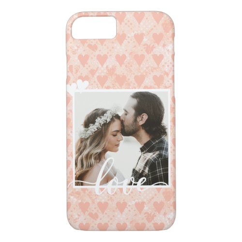 Add Your Own Custom Photo Love Hearts in Rose Gold iPhone 87 Case
