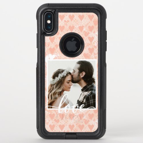 Add Your Own Custom Photo Love Hearts in Rose Gold OtterBox Commuter iPhone XS Max Case