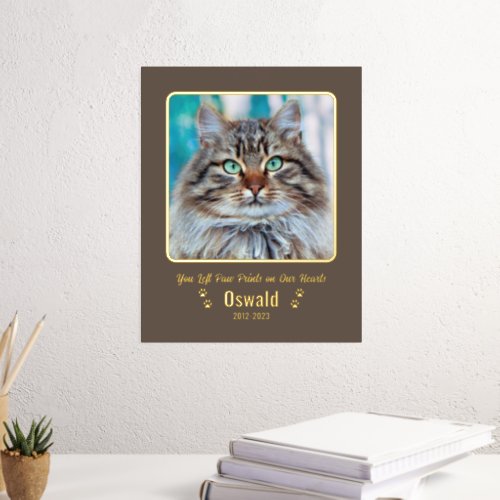 Add Your Own Custom Photo Pet Cat Memorial 8x10 Fo Foil Prints