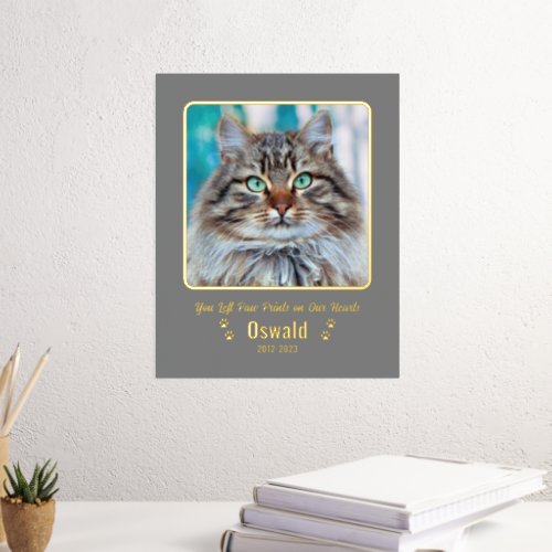 Add Your Own Custom Photo Pet Cat Memorial 8x10 Fo Foil Prints