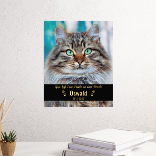 Add Your Own Custom Photo Pet Cat Memorial 8x10 Foil Prints
