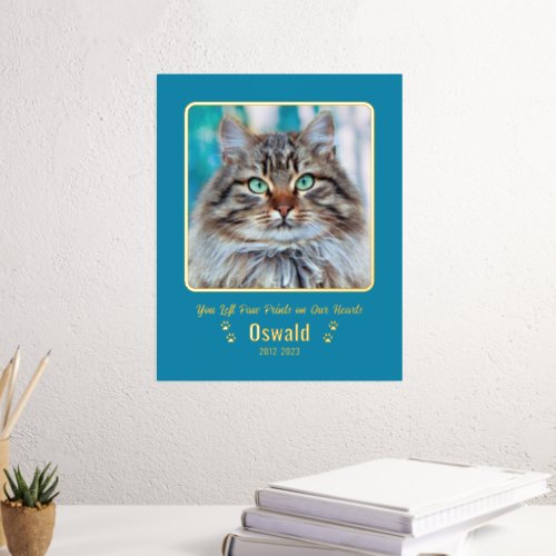 Add Your Own Custom Photo Pet Cat Memorial 8x10 Foil Prints