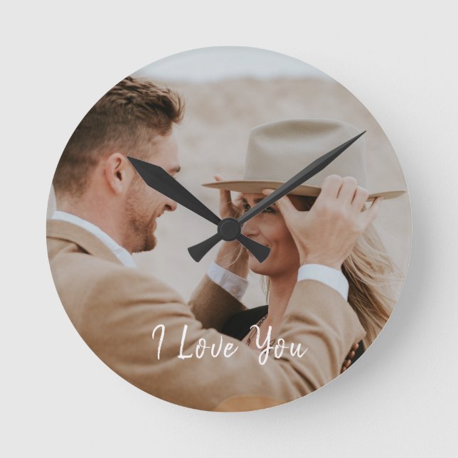 Add Your Own Custom Photo Round Clock (Front)
