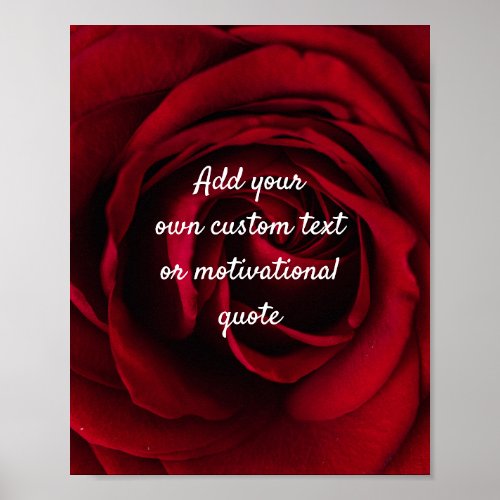 Add Your Own Custom Quote Poster _ Red Rose