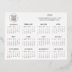 add your own custom text 2024 Calendar   Foil Holiday Postcard