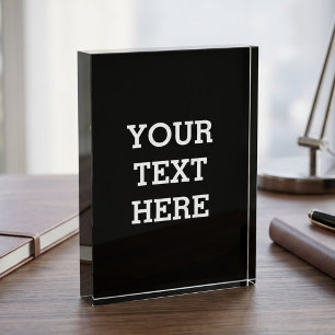 Add Your Own Custom Text Here Black and White Acrylic Award