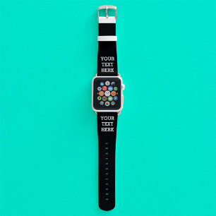 Add Your Own Custom Text Here Black and White Apple Watch Band