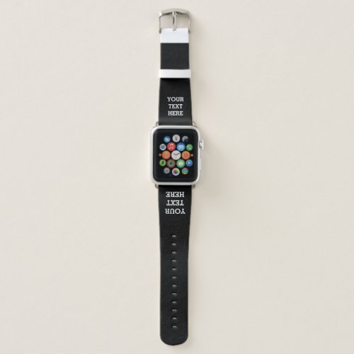 Add Your Own Custom Text Here Black and White Apple Watch Band
