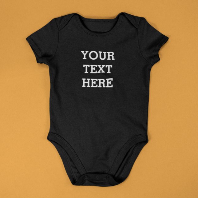 Add Your Own Custom Text Here Black and White Baby Bodysuit (Creator Uploaded)
