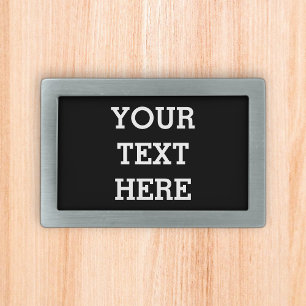 Add Your Own Custom Text Here Black and White Belt Buckle