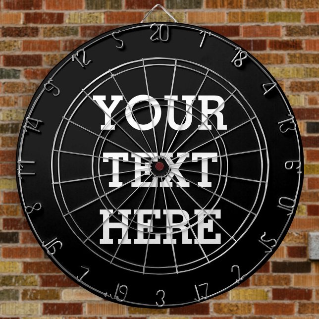 Add Your Own Custom Text Here Black and White Dart Board (Creator Uploaded)