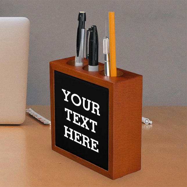 Add Your Own Custom Text Here Black and White Desk Organizer (Creator Uploaded)