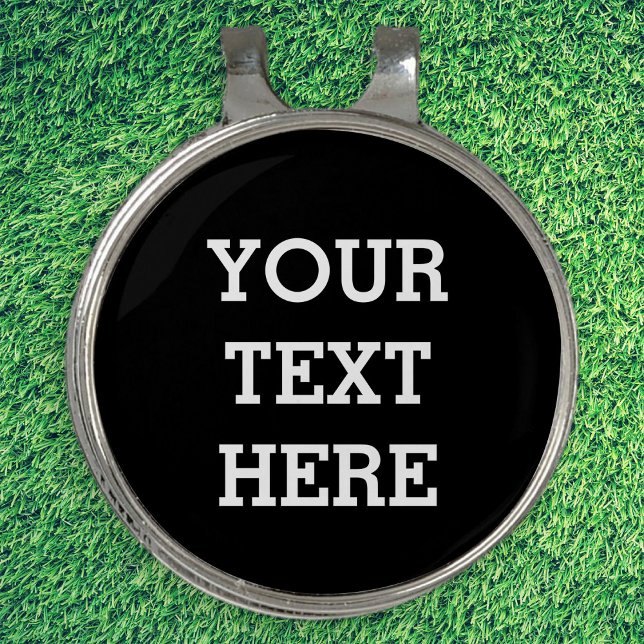 Add Your Own Custom Text Here Black and White Golf Hat Clip (Creator Uploaded)