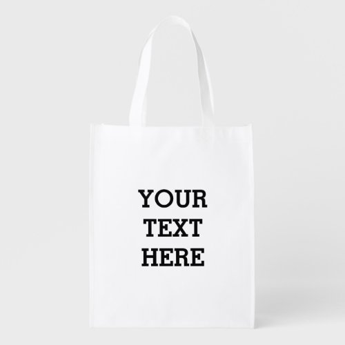 Add Your Own Custom Text Here Black and White Grocery Bag