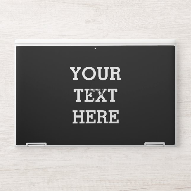 Add Your Own Custom Text Here Black and White HP Laptop Skin (Front)