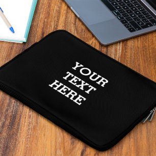 Add Your Own Custom Text Here Black and White Laptop Sleeve