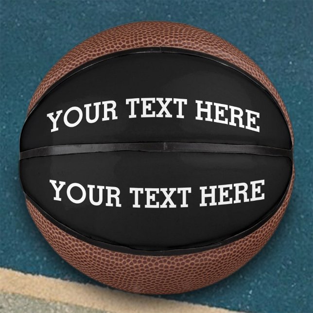 Add Your Own Custom Text Here Black and White Mini Basketball (Creator Uploaded)