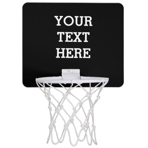 Add Your Own Custom Text Here Black and White Mini Basketball Hoop