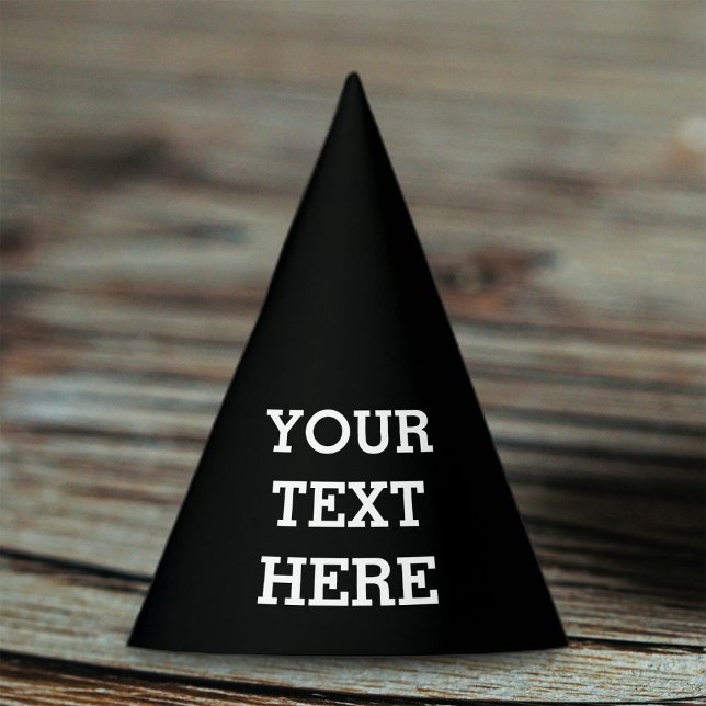 Add Your Own Custom Text Here Black and White Party Hat (Creator Uploaded)
