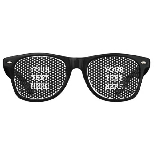 Add Your Own Custom Text Here Black and White Retro Sunglasses