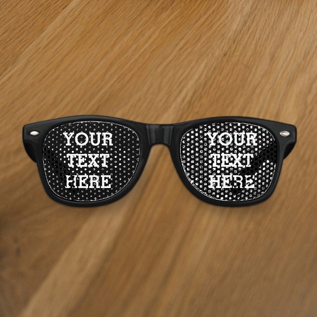 Add Your Own Custom Text Here Black and White Retro Sunglasses (Creator Uploaded)