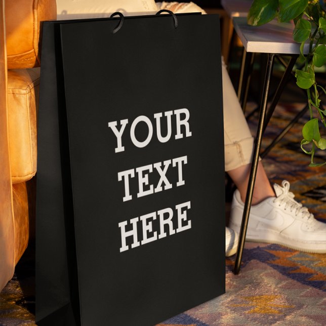 Add Your Own Custom Text Here Black and White Small Gift Bag (Creator Uploaded)