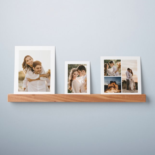 Add Your Own Custom Wedding 5 Collage Photos Picture Ledge (Wall)