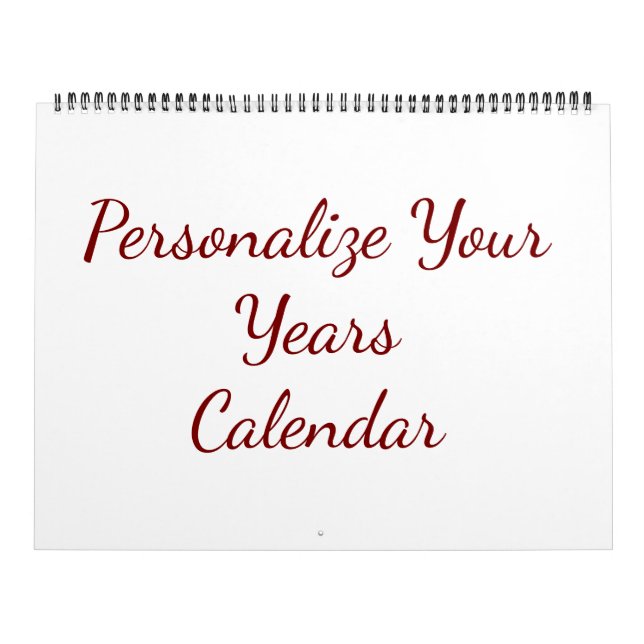 Add Your Own Design Two Page custom Large Calendar (Cover)