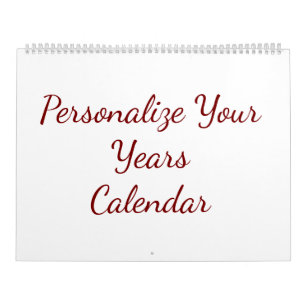 Add Your Own Design Two Page Large Calendar