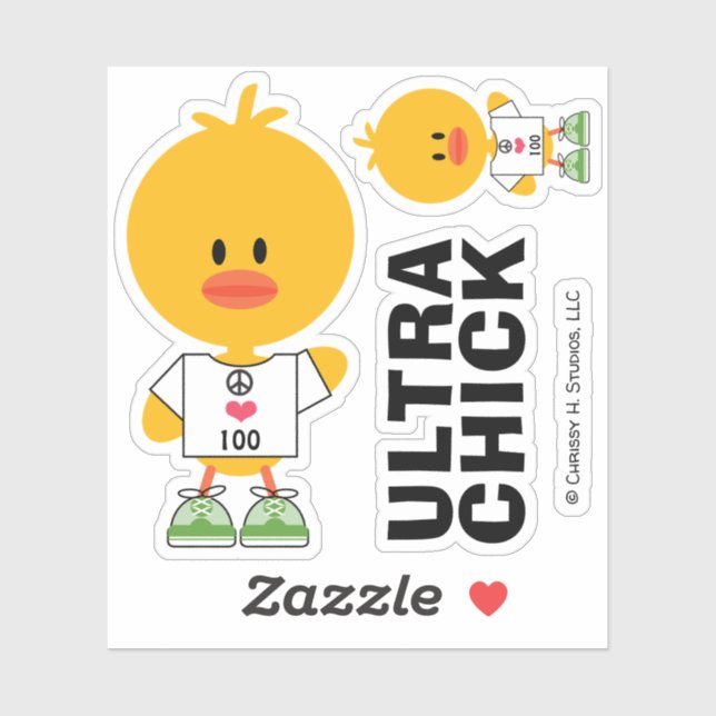 Add Your Own Distance Ultra Runner Chick  Sticker (Sheet)