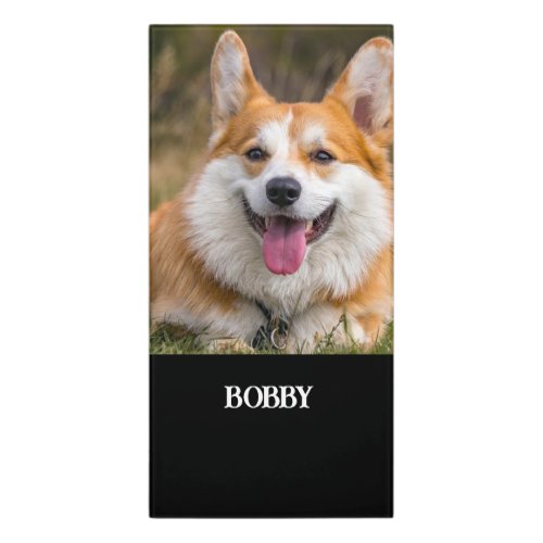 Add your own dog photo and name door sign