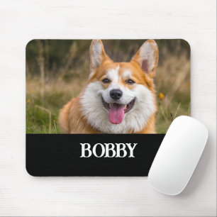 Add your own dog photo and name mouse pad