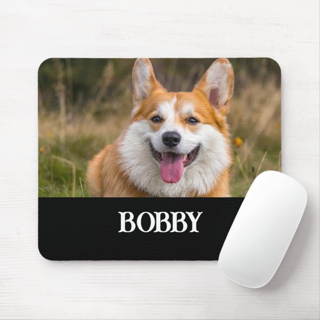 Add your own dog photo and name mouse pad (With Mouse)