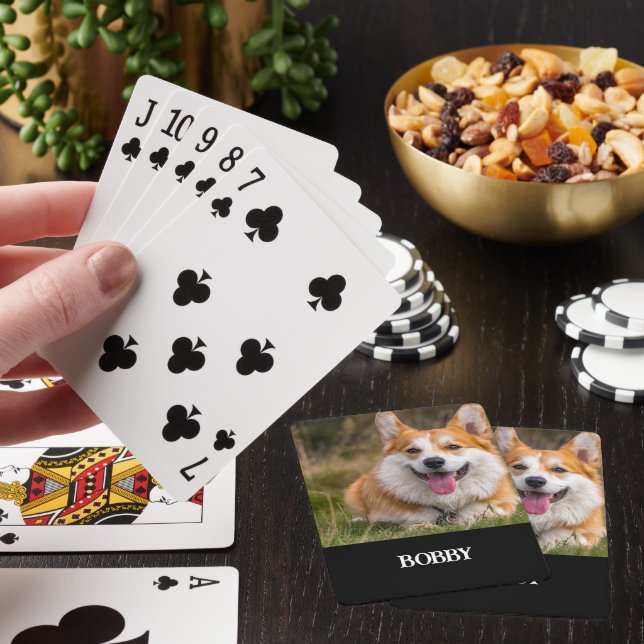 Add your own dog photo and name poker cards (In Situ)