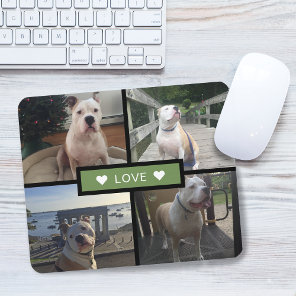 Add Your Own Dog Photo Collage Green Mouse Pad
