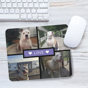 Add Your Own Dog Photo Collage Purple Mouse Pad
