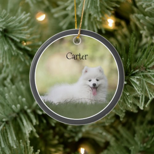 Add Your Own Dog Photo Custom Ceramic Ornament