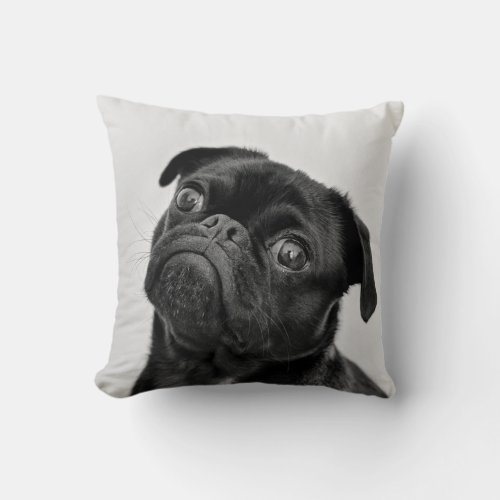 Add Your Own Dog Photo funny pug Throw Pillow