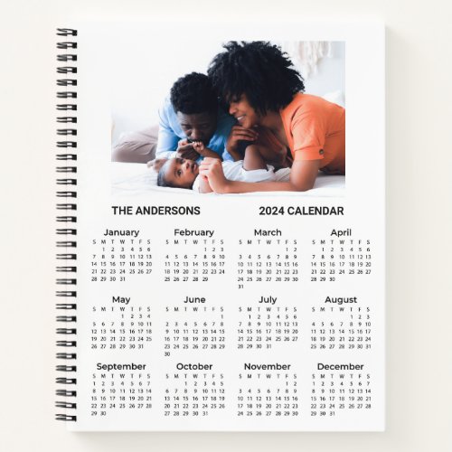 Add Your Own Family Photo 2024 Calendar  Notebook