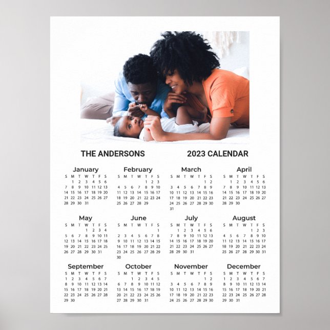 Add Your Own Family Photo 2024 Calendar | Poster (Front)