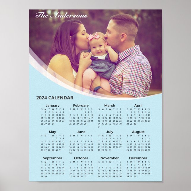 Add Your Own Family Photo 2024 Calendar | Poster (Front)